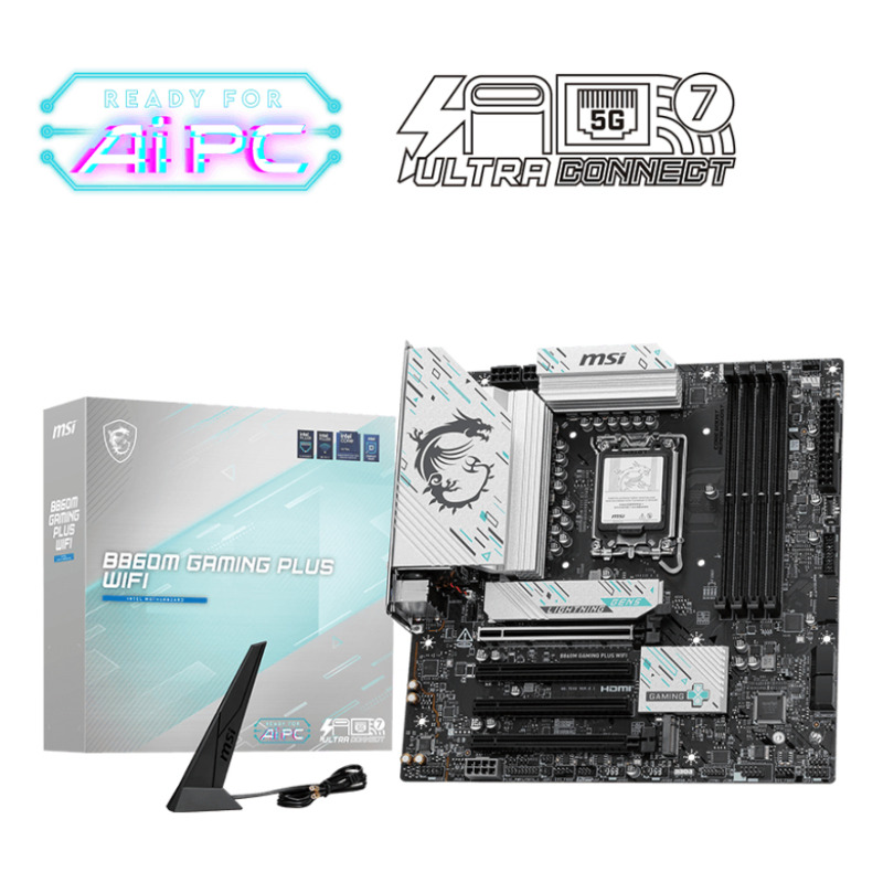 MOTHERBOARD MSI (B860M GAMING PLUS WIFI) SOCKET 1851, 4*DDR5 8800 MHZ, HDMI, DP, 3*M.2, MICRO ATX